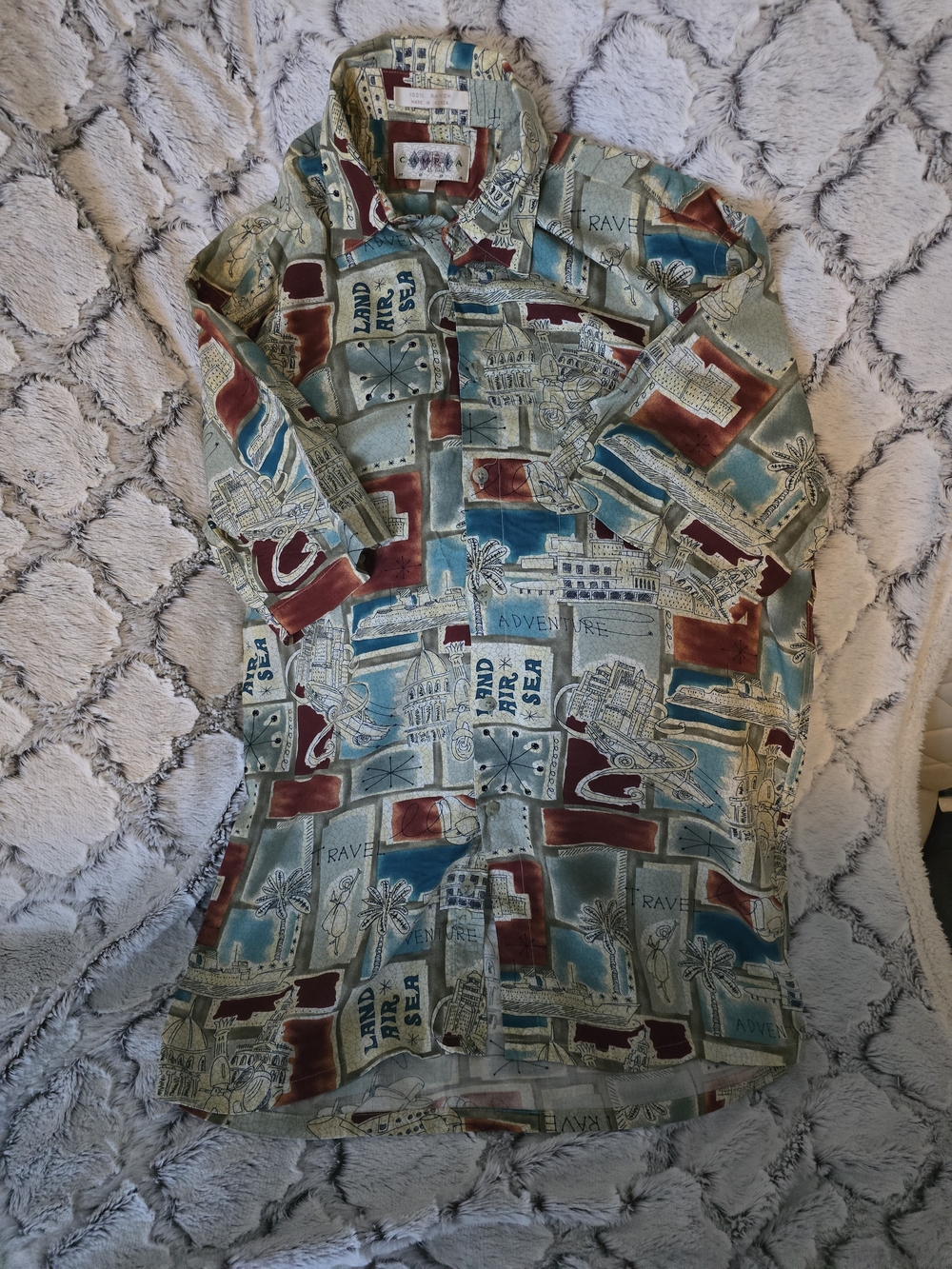 Vintage Campia Moda Men's Travel Land Air Sea Button-Up SZ S EUC